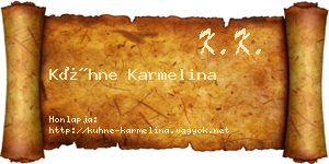 Kühne Karmelina névjegykártya